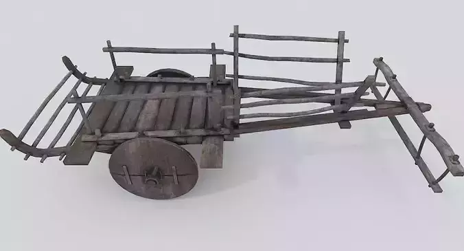 Ox Cart PBR Low Poly Improved