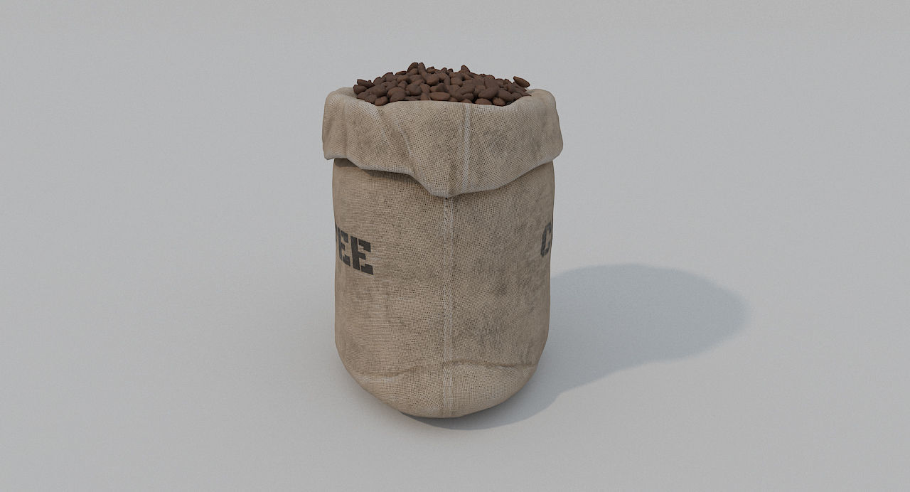 Bag of coffee beans PBR  Low-poly 3D model_3