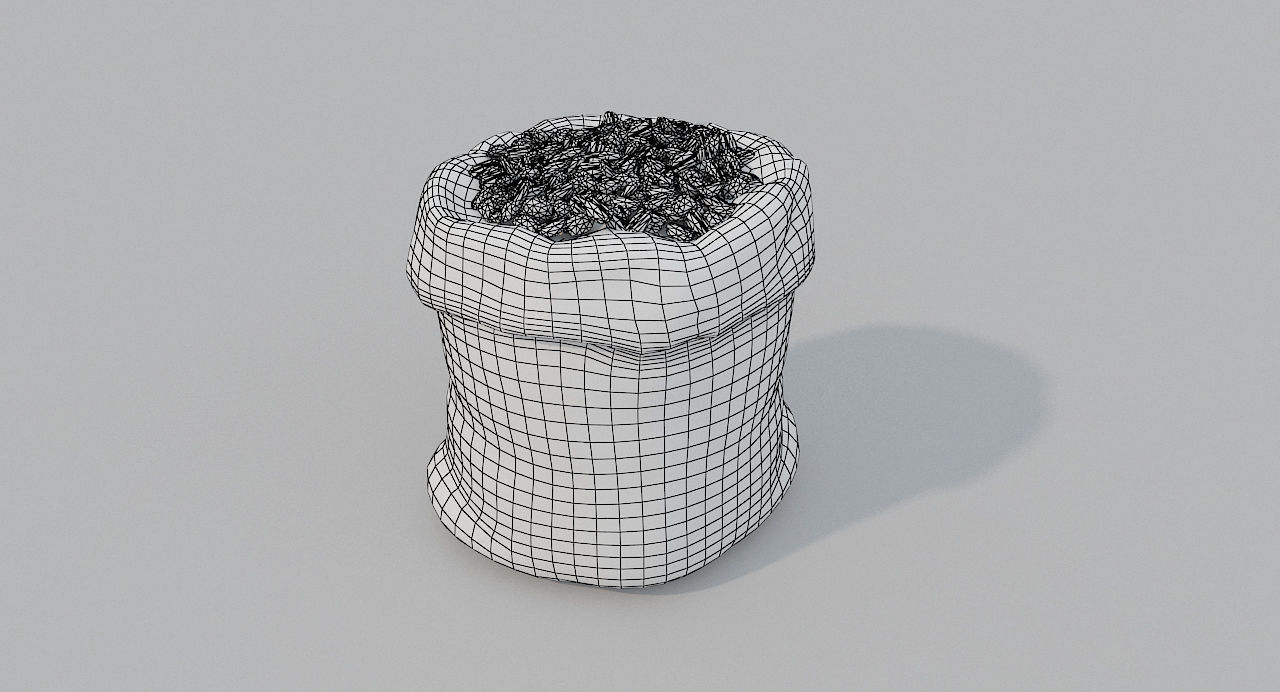 Bag of coffee beans PBR  Low-poly 3D model_4