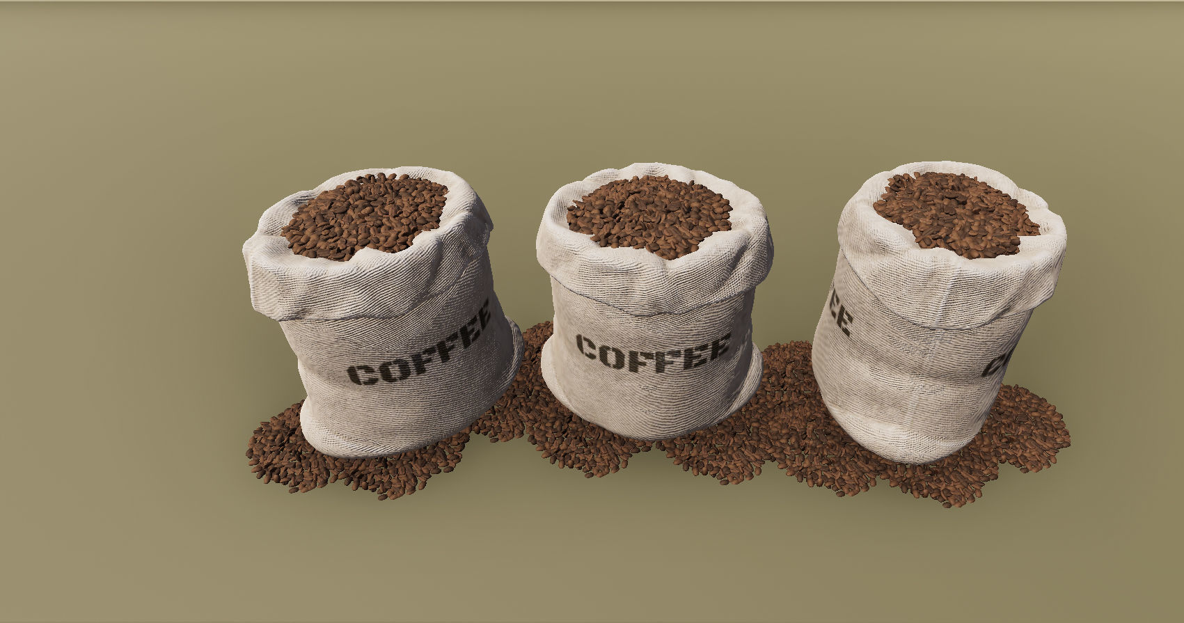 Bag of coffee beans PBR  Low-poly 3D model_6
