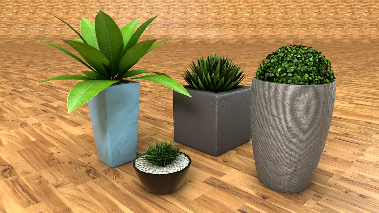 Flower pots 3D model_0