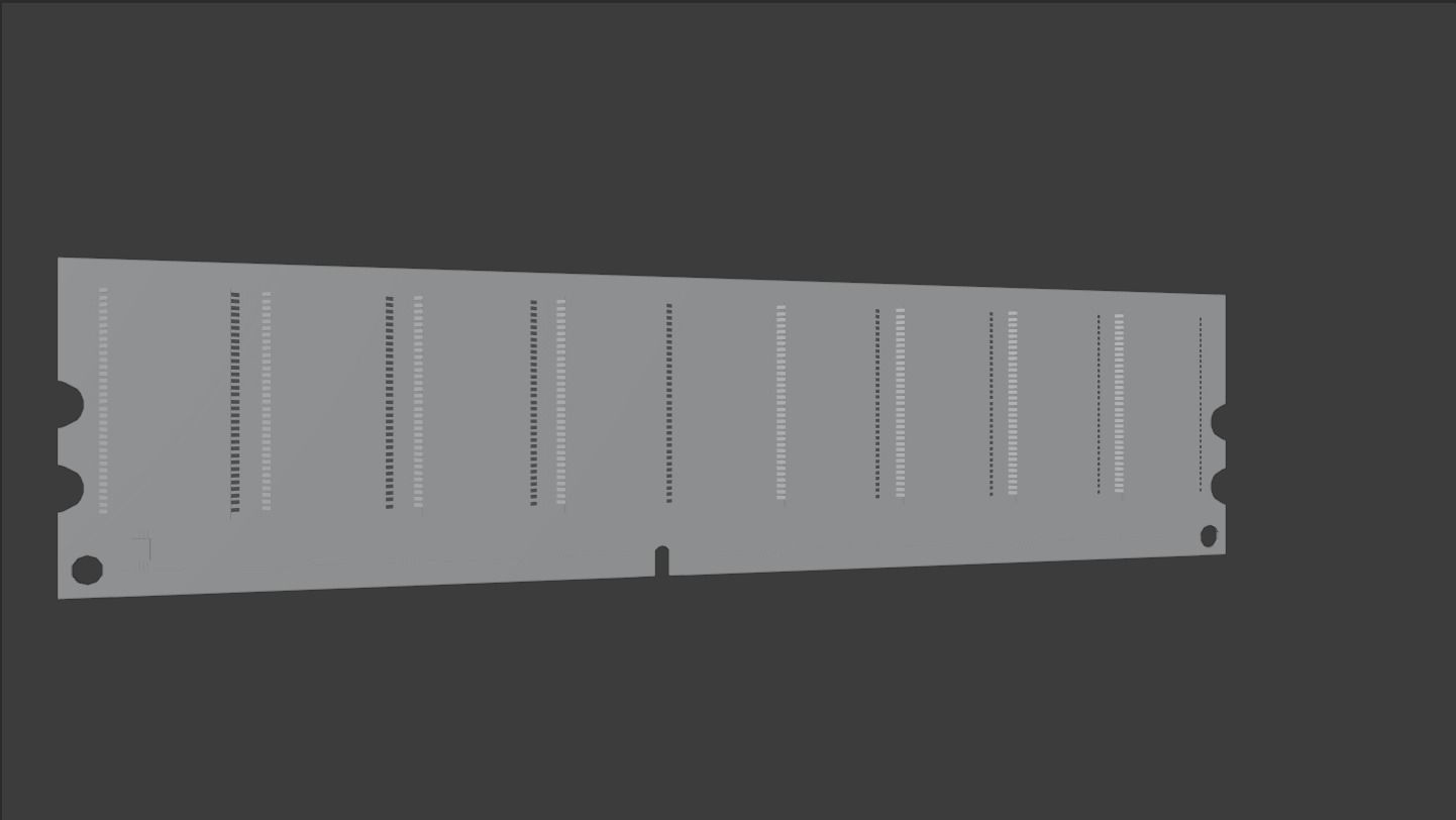 1Gb Ram stick 1333mhz - old ram Low-poly 3D model_1