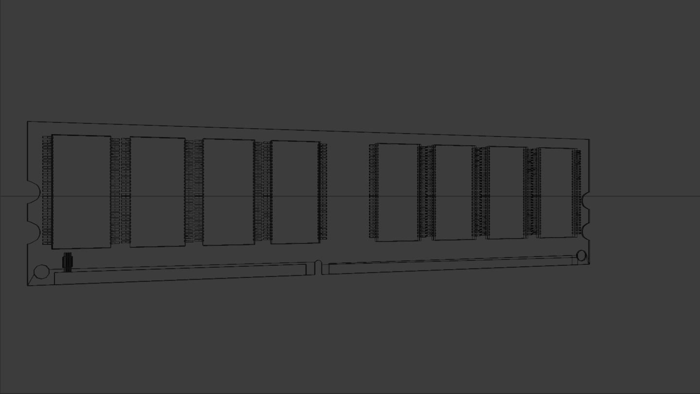 1Gb Ram stick 1333mhz - old ram Low-poly 3D model_2