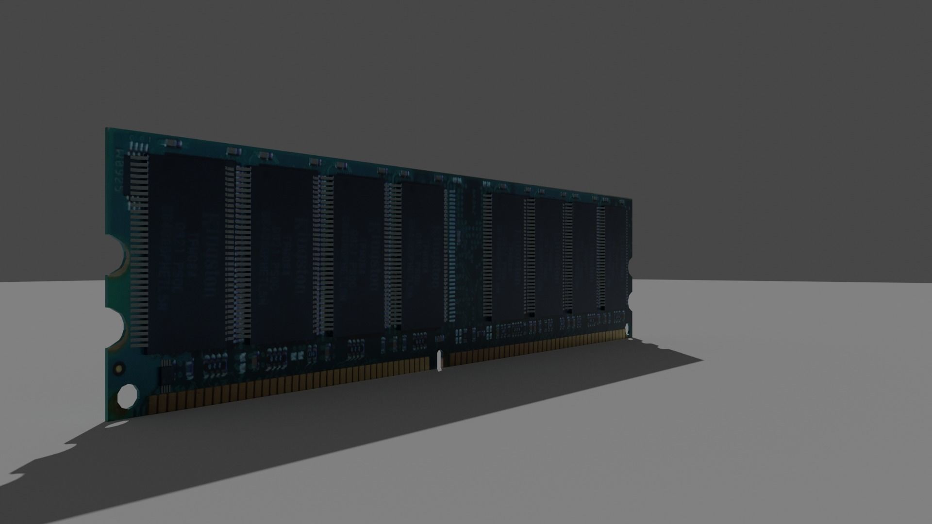 1Gb Ram stick 1333mhz - old ram Low-poly 3D model_4