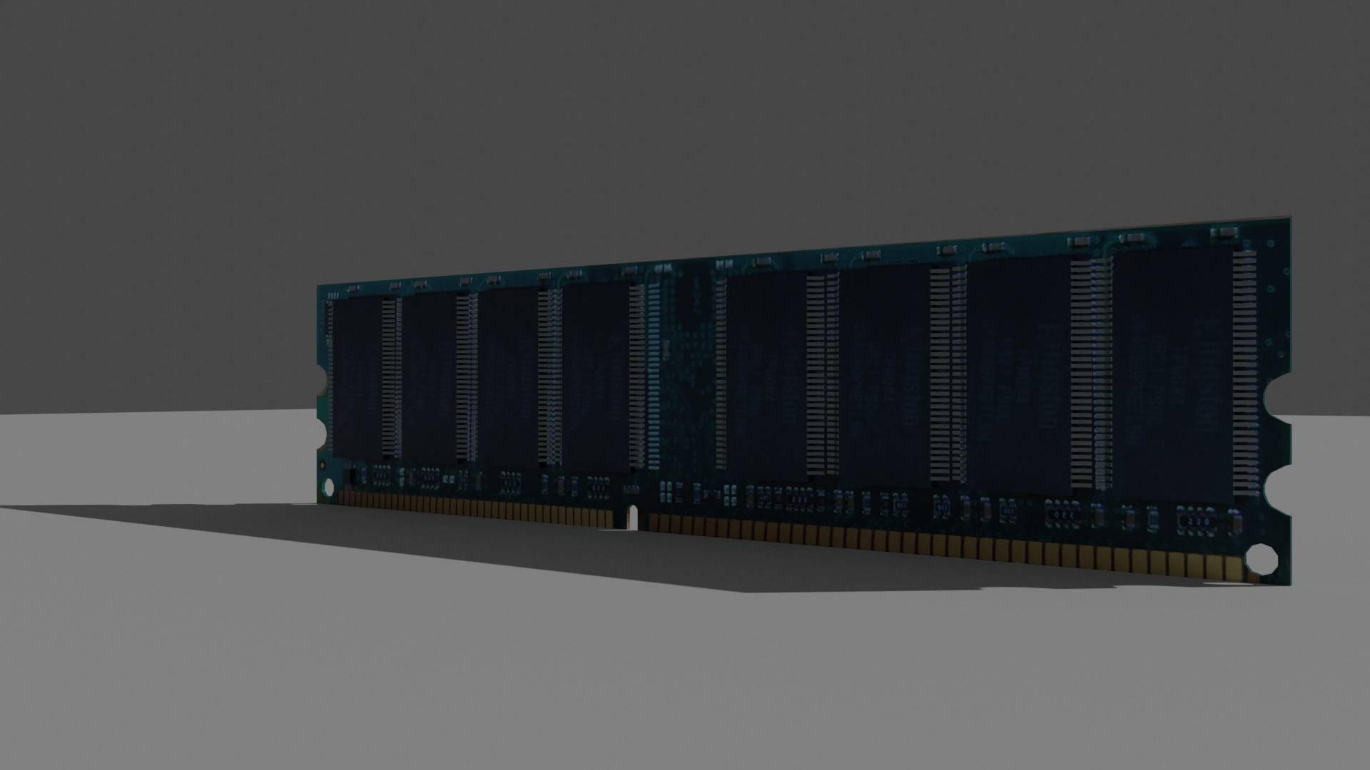 1Gb Ram stick 1333mhz - old ram Low-poly 3D model_19