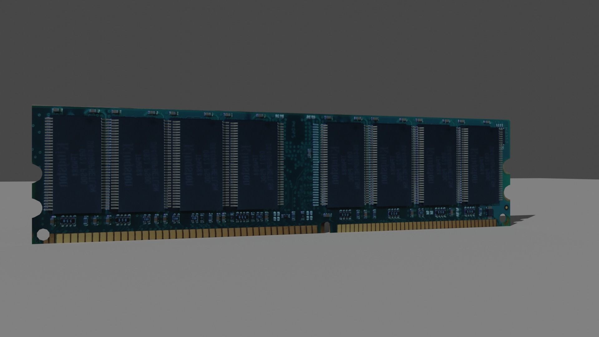1Gb Ram stick 1333mhz - old ram Low-poly 3D model_12