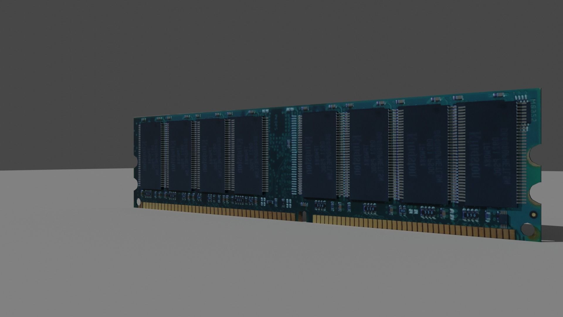 1Gb Ram stick 1333mhz - old ram Low-poly 3D model_9