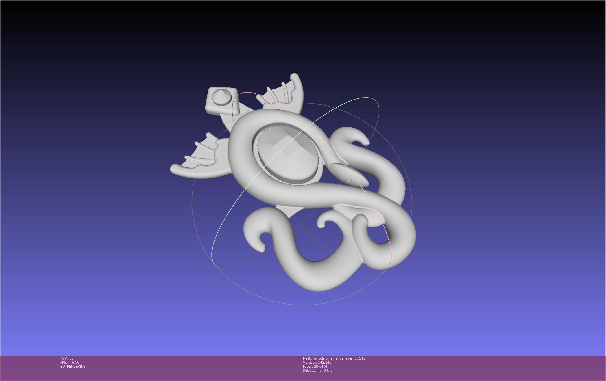 Final Fantasy XIV Yshtola Snake Pendant Basic Model 3D print model_8