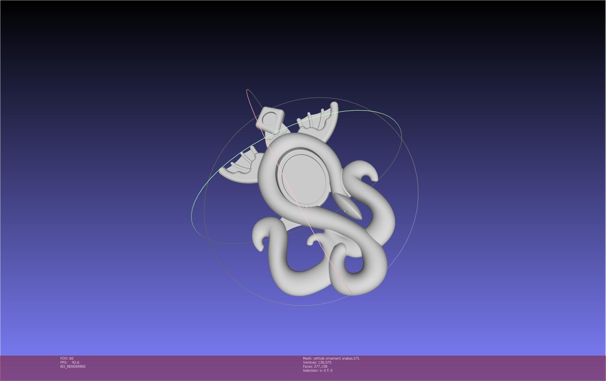 Final Fantasy XIV Yshtola Snake Pendant Basic Model 3D print model_88