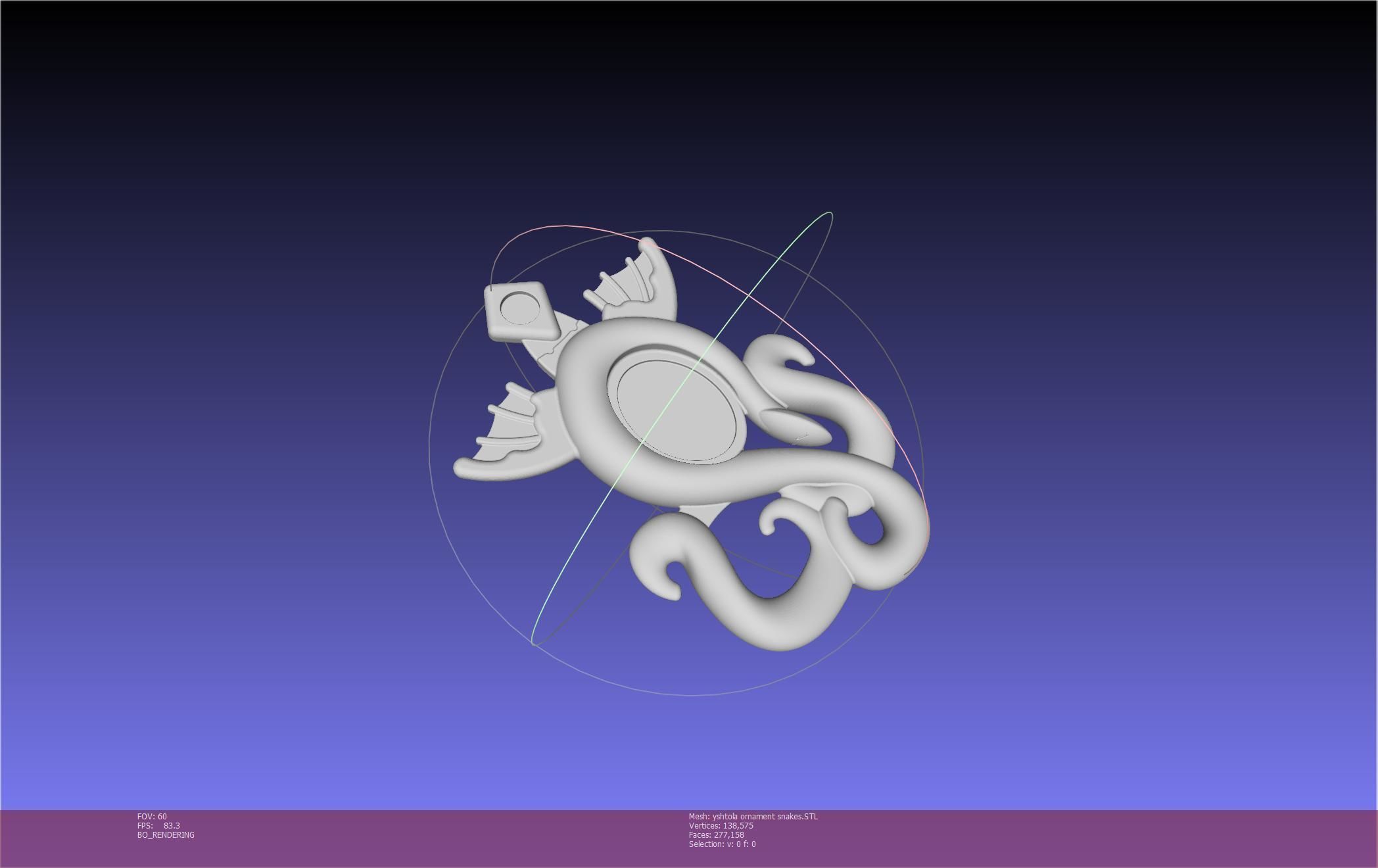 Final Fantasy XIV Yshtola Snake Pendant Basic Model 3D print model_1