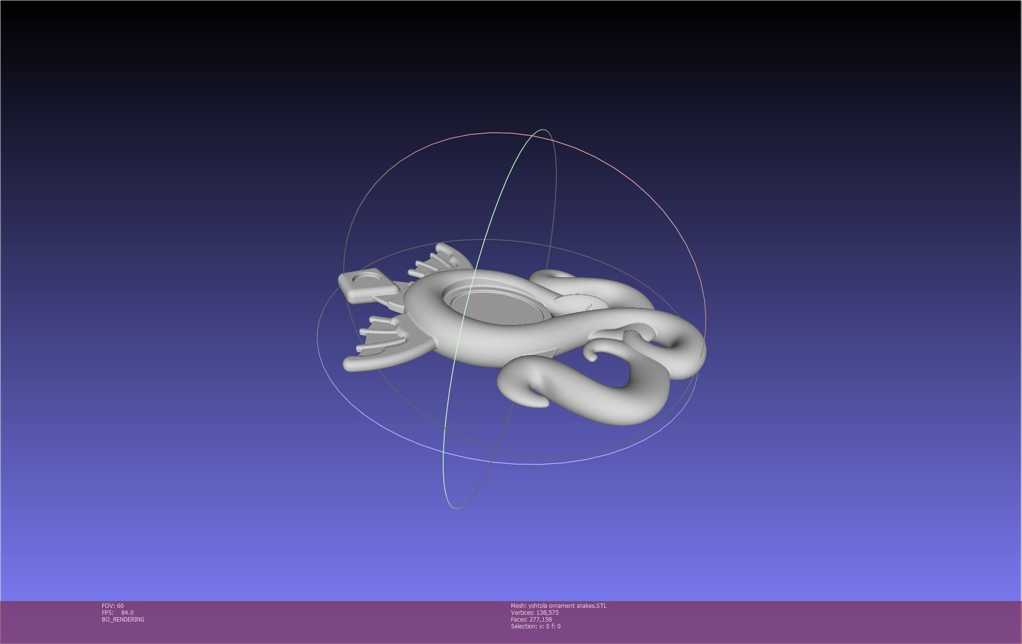 Final Fantasy XIV Yshtola Snake Pendant Basic Model 3D print model_100