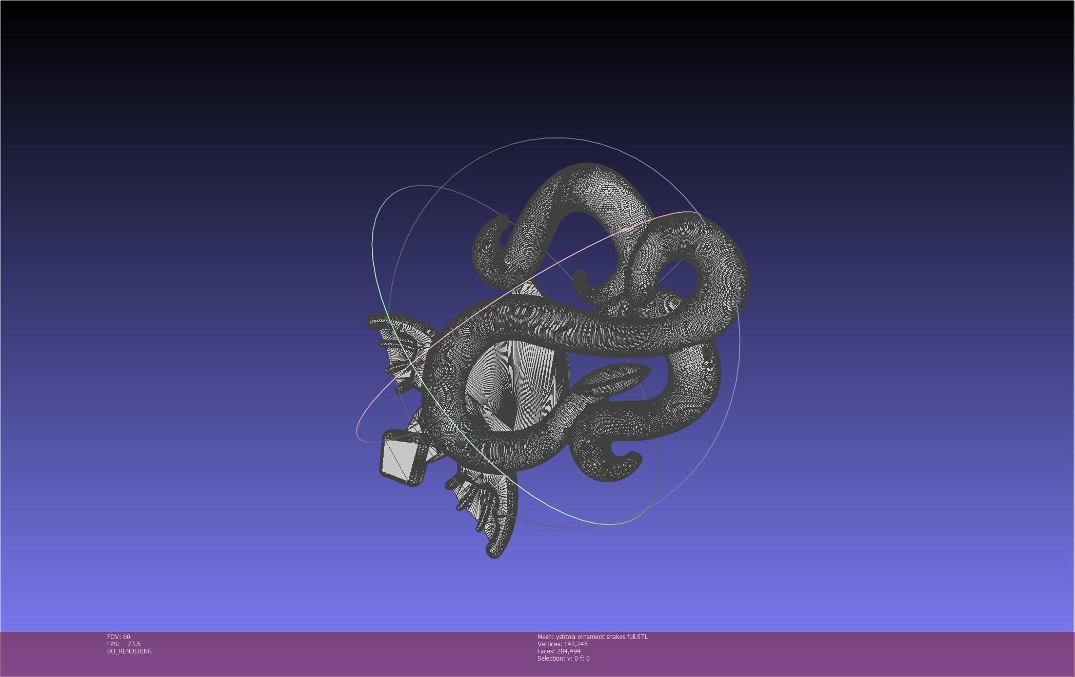 Final Fantasy XIV Yshtola Snake Pendant Basic Model 3D print model_44