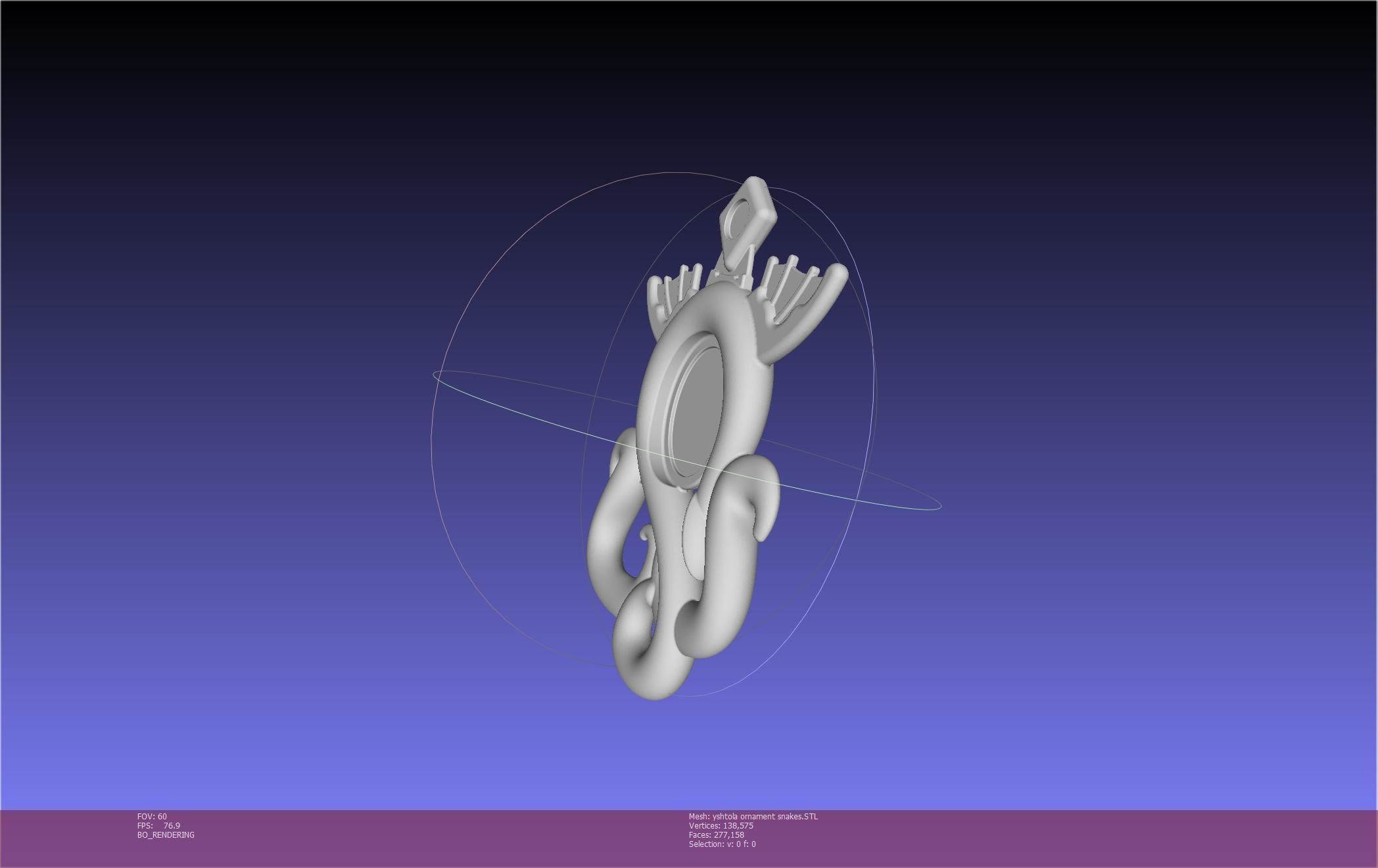 Final Fantasy XIV Yshtola Snake Pendant Basic Model 3D print model_98