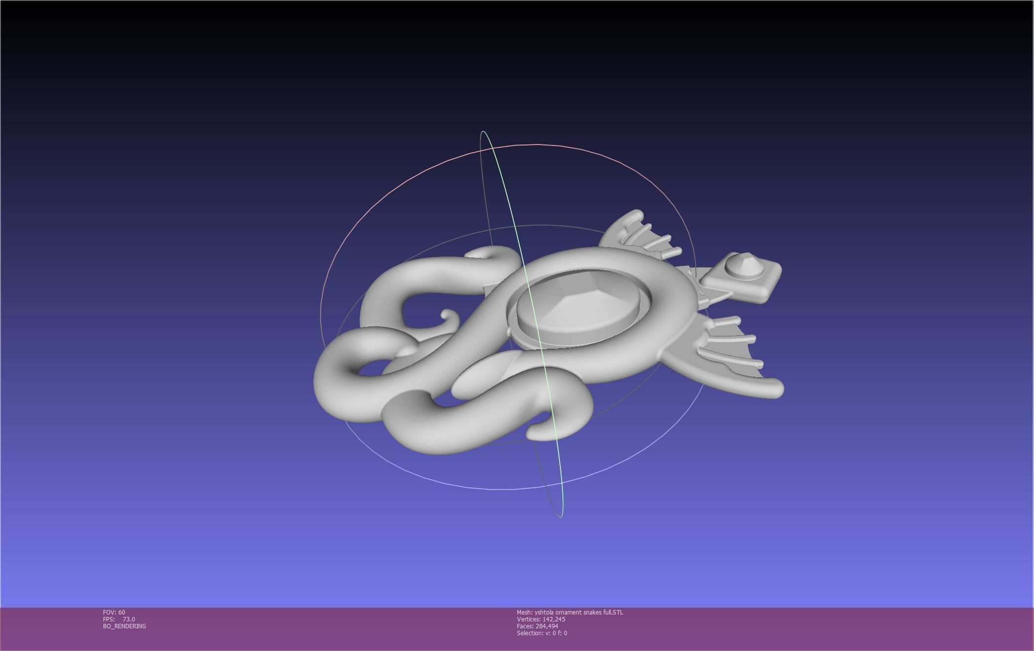 Final Fantasy XIV Yshtola Snake Pendant Basic Model 3D print model_20