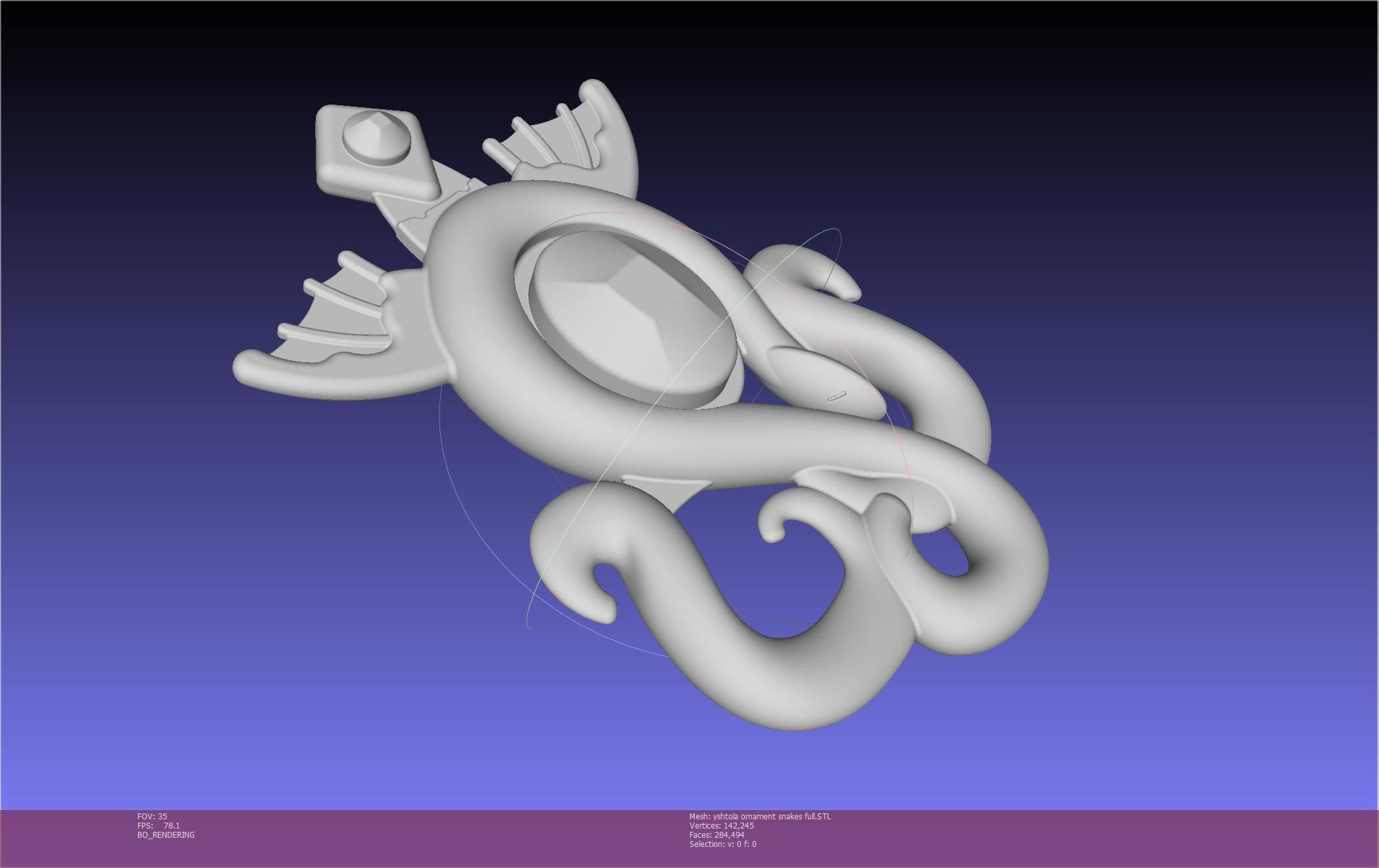 Final Fantasy XIV Yshtola Snake Pendant Basic Model 3D print model_79