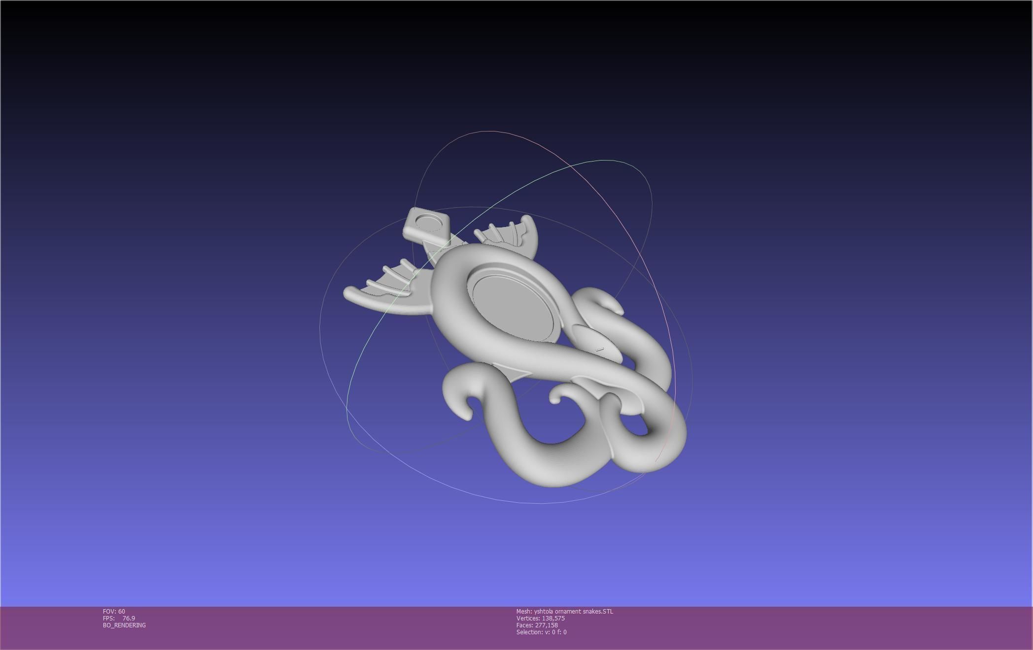 Final Fantasy XIV Yshtola Snake Pendant Basic Model 3D print model_101