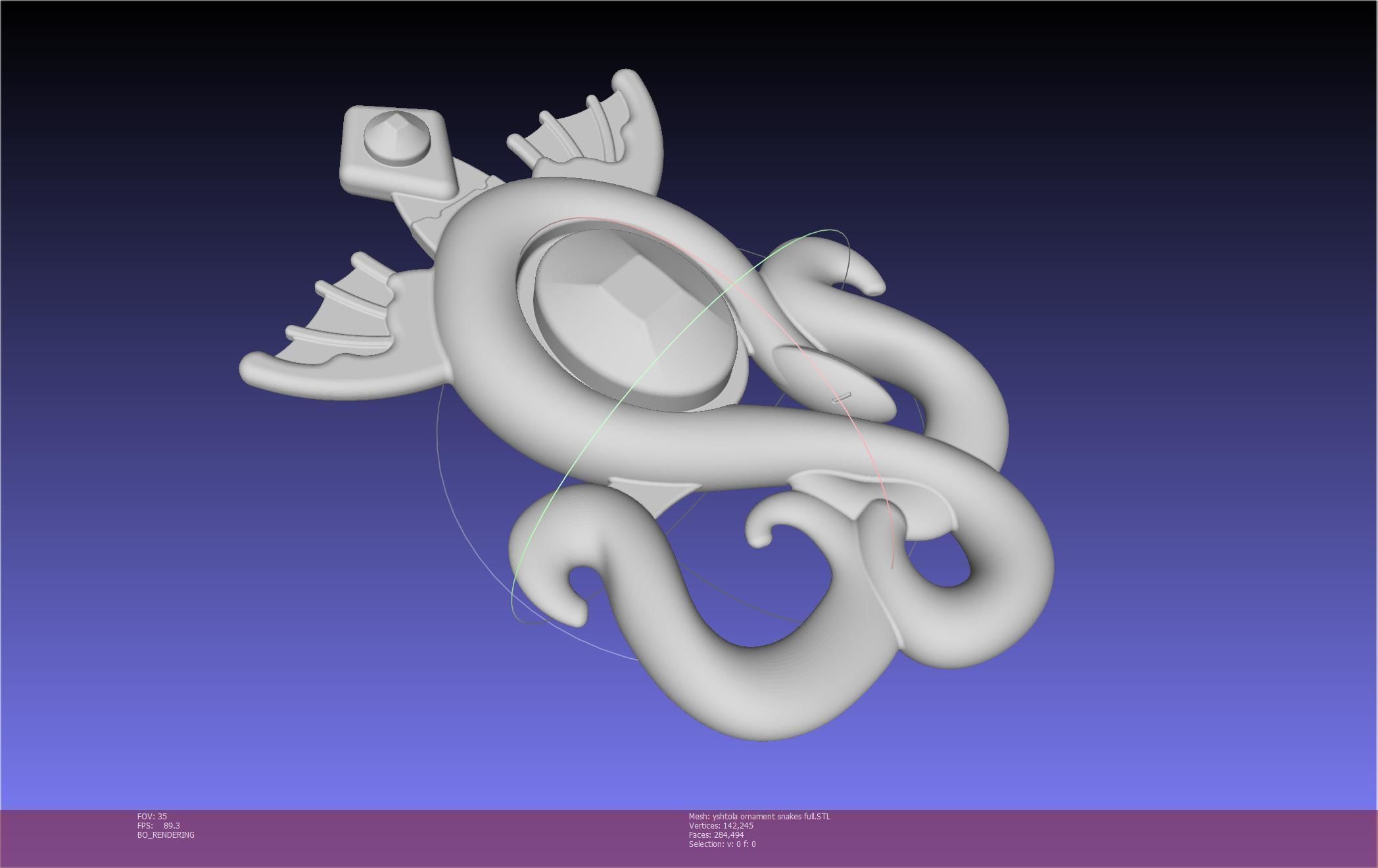 Final Fantasy XIV Yshtola Snake Pendant Basic Model 3D print model_73