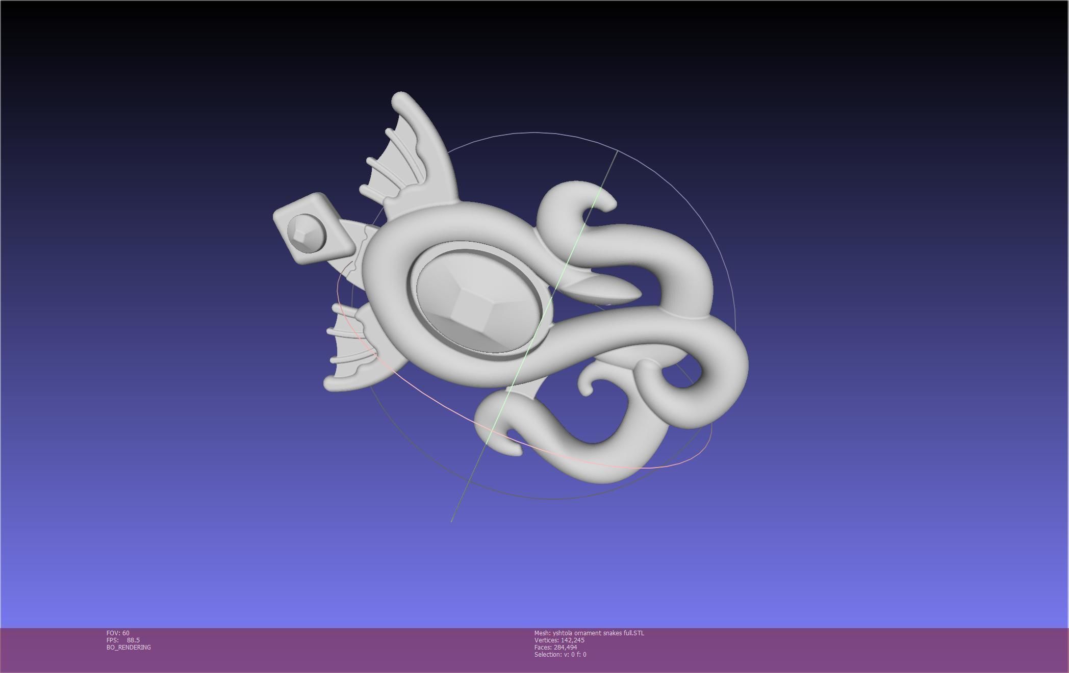 Final Fantasy XIV Yshtola Snake Pendant Basic Model 3D print model_25