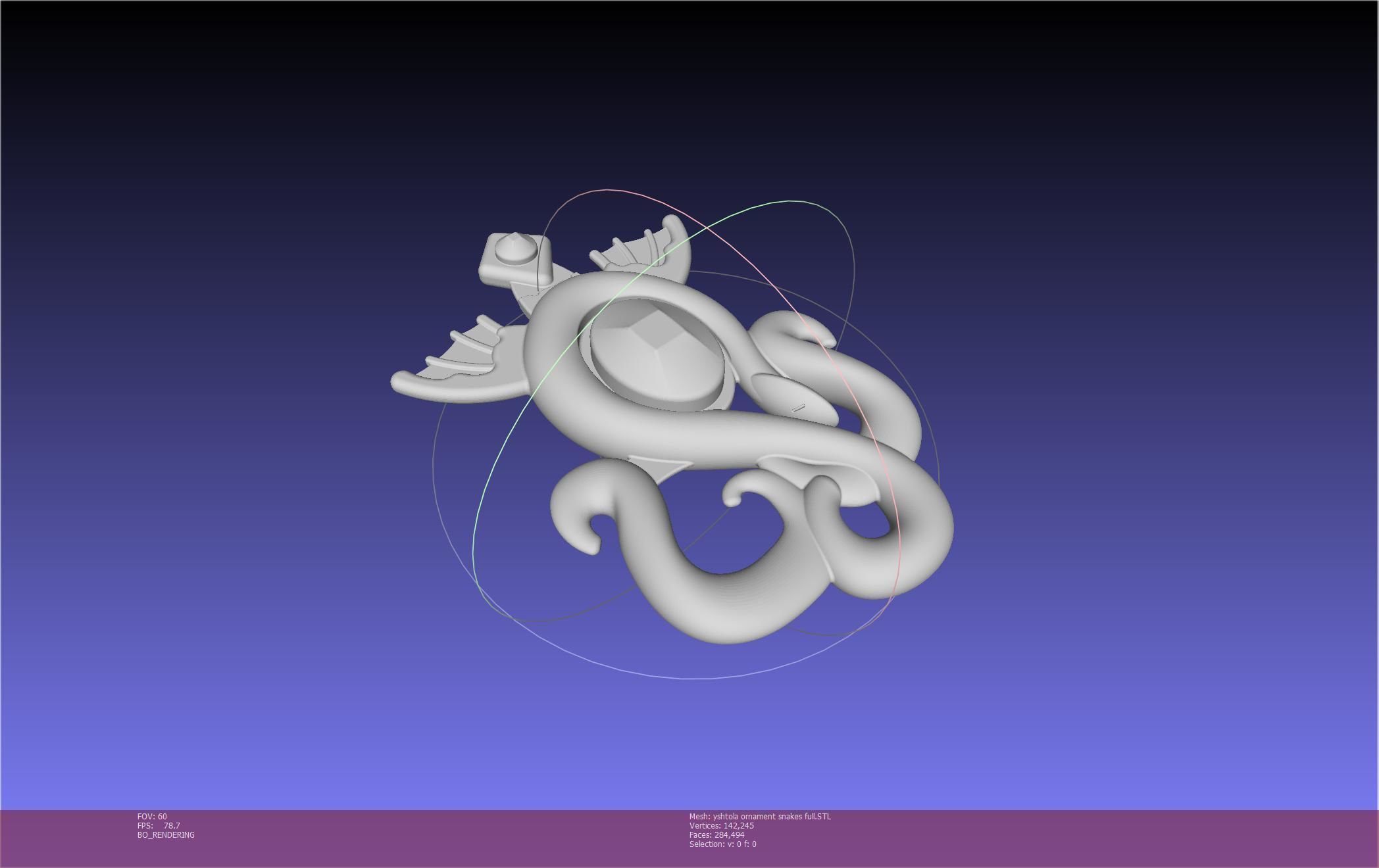 Final Fantasy XIV Yshtola Snake Pendant Basic Model 3D print model_10