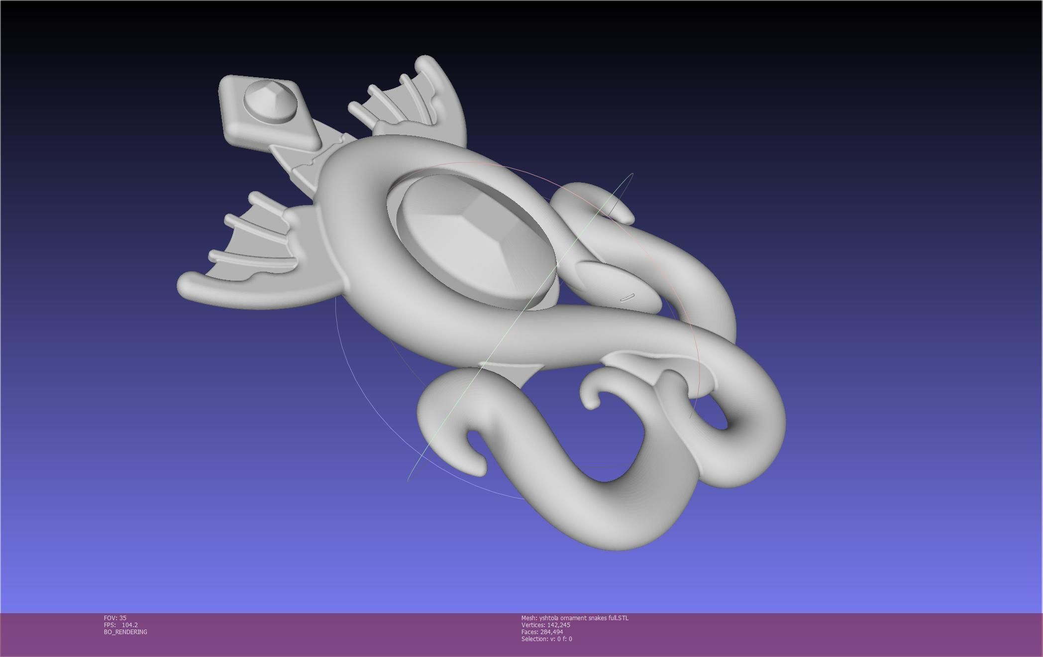 Final Fantasy XIV Yshtola Snake Pendant Basic Model 3D print model_76