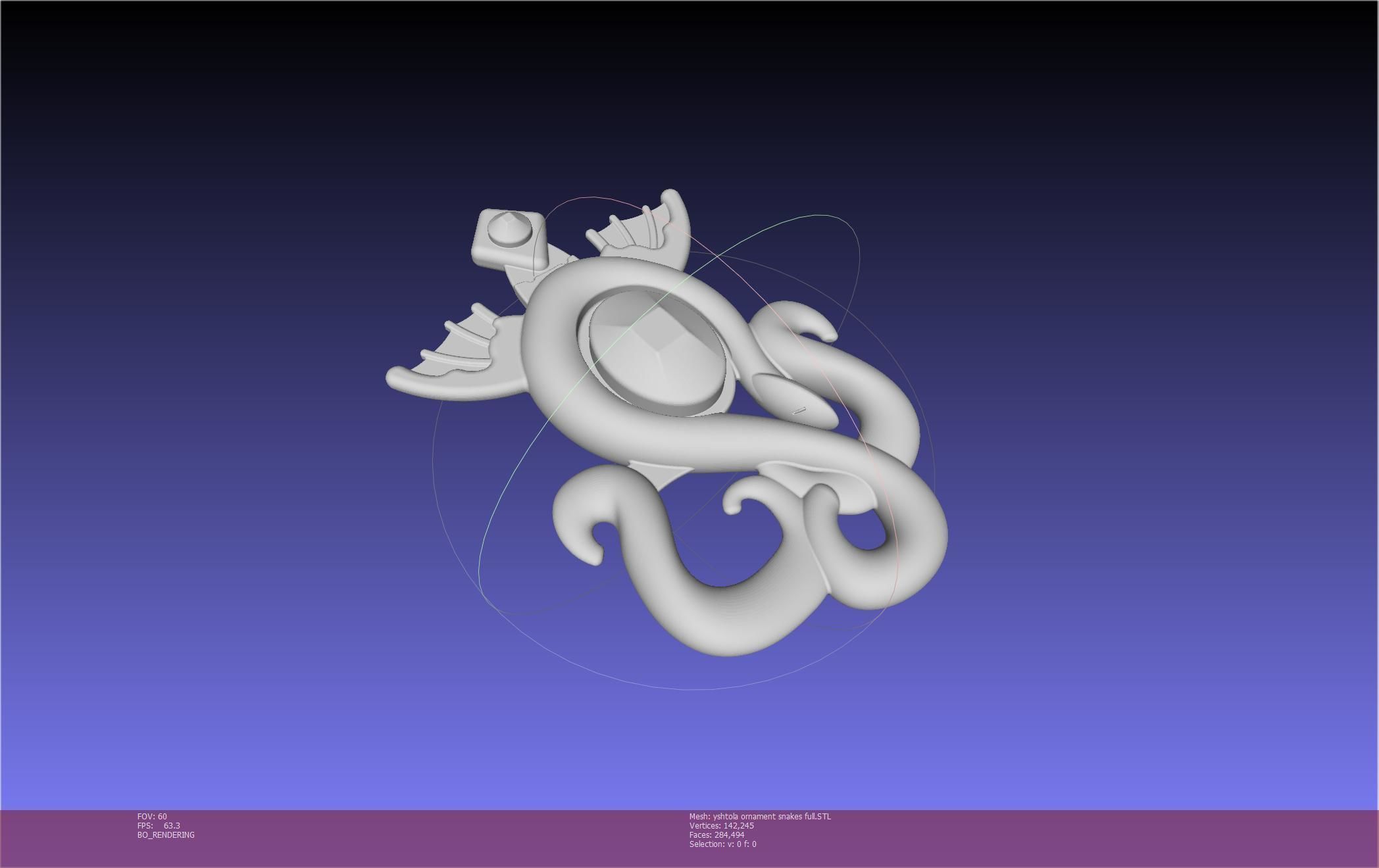 Final Fantasy XIV Yshtola Snake Pendant Basic Model 3D print model_5