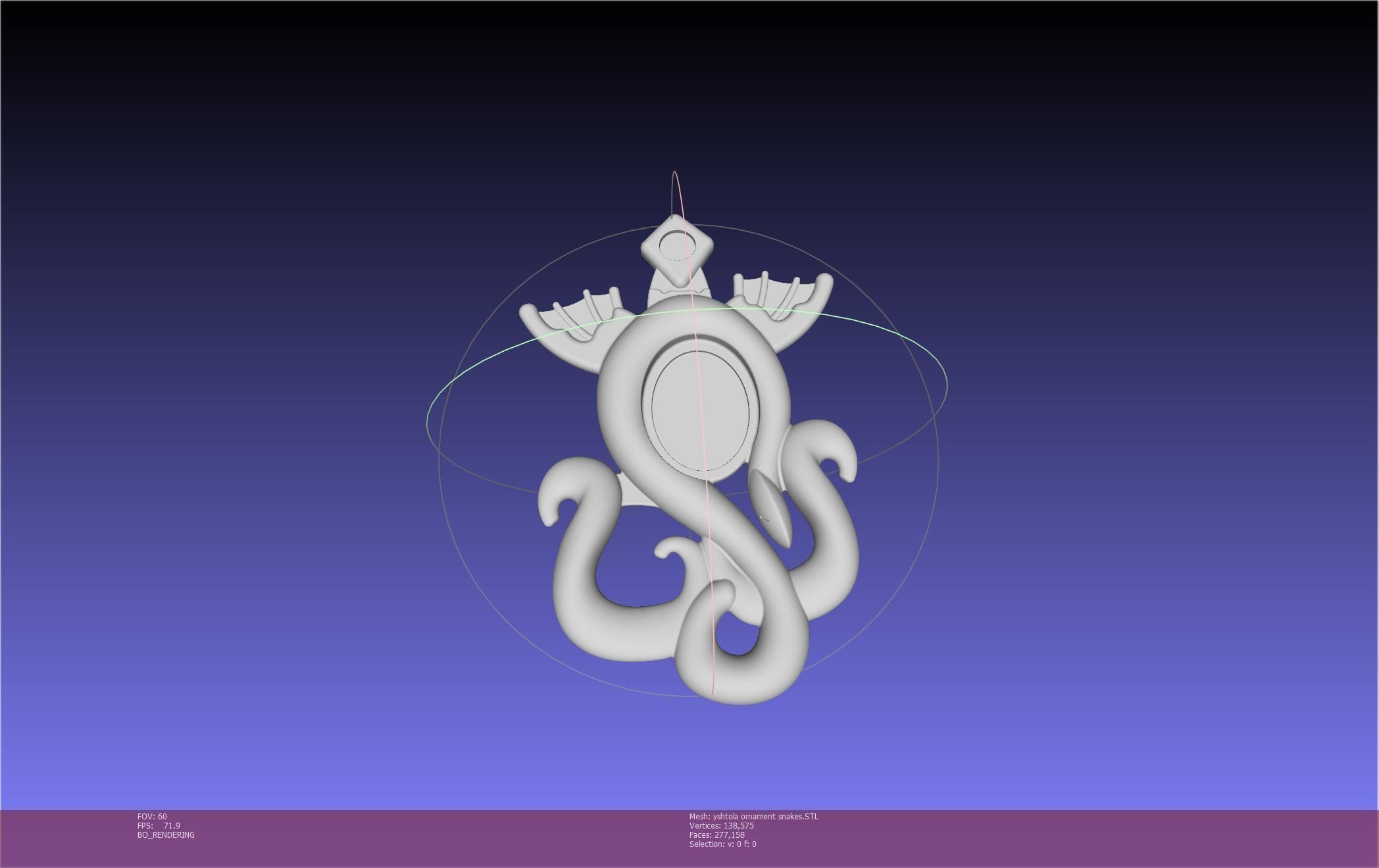 Final Fantasy XIV Yshtola Snake Pendant Basic Model 3D print model_96