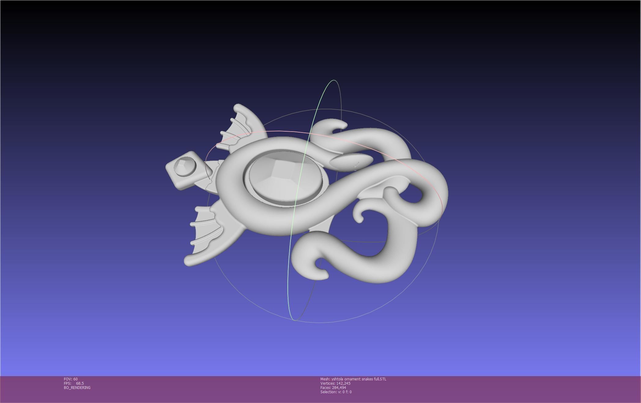 Final Fantasy XIV Yshtola Snake Pendant Basic Model 3D print model_7