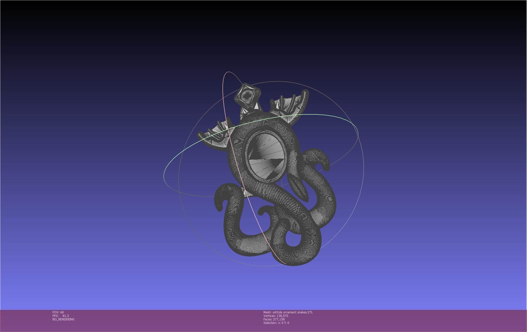 Final Fantasy XIV Yshtola Snake Pendant Basic Model 3D print model_81