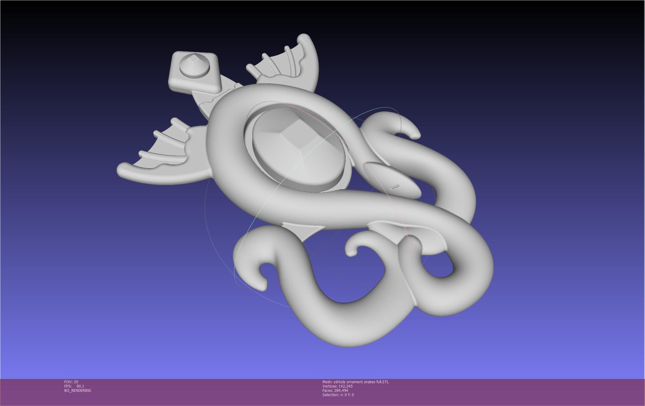 Final Fantasy XIV Yshtola Snake Pendant Basic Model 3D print model_80