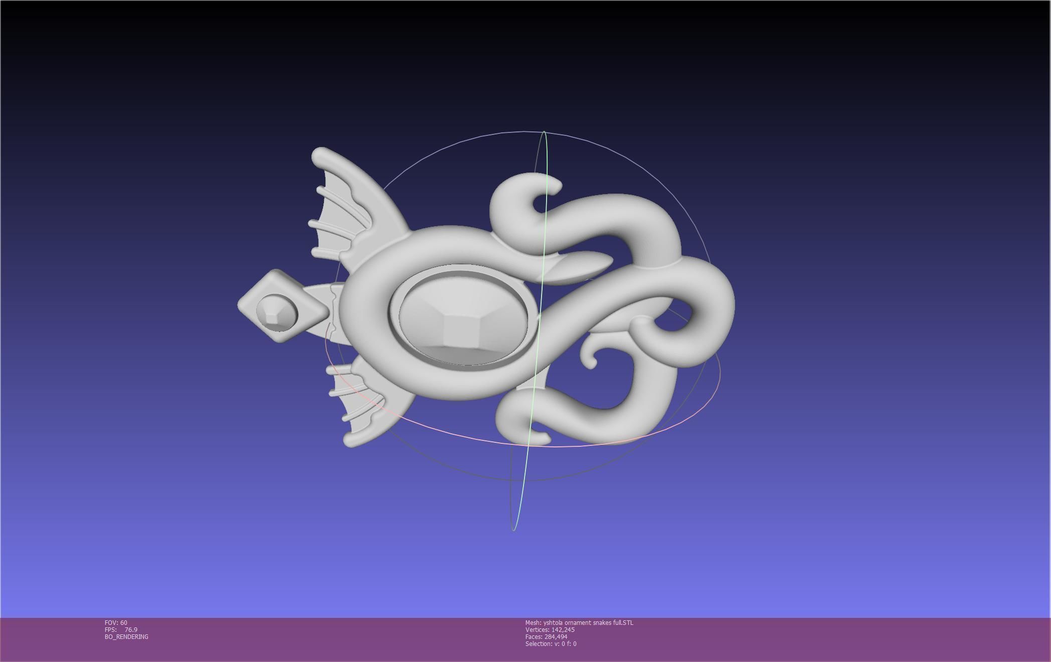 Final Fantasy XIV Yshtola Snake Pendant Basic Model 3D print model_4