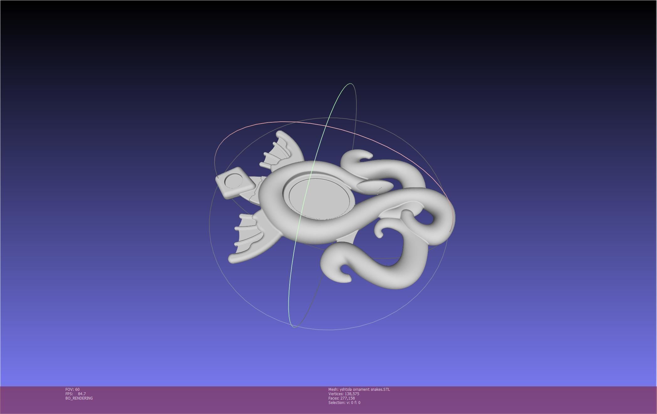 Final Fantasy XIV Yshtola Snake Pendant Basic Model 3D print model_91