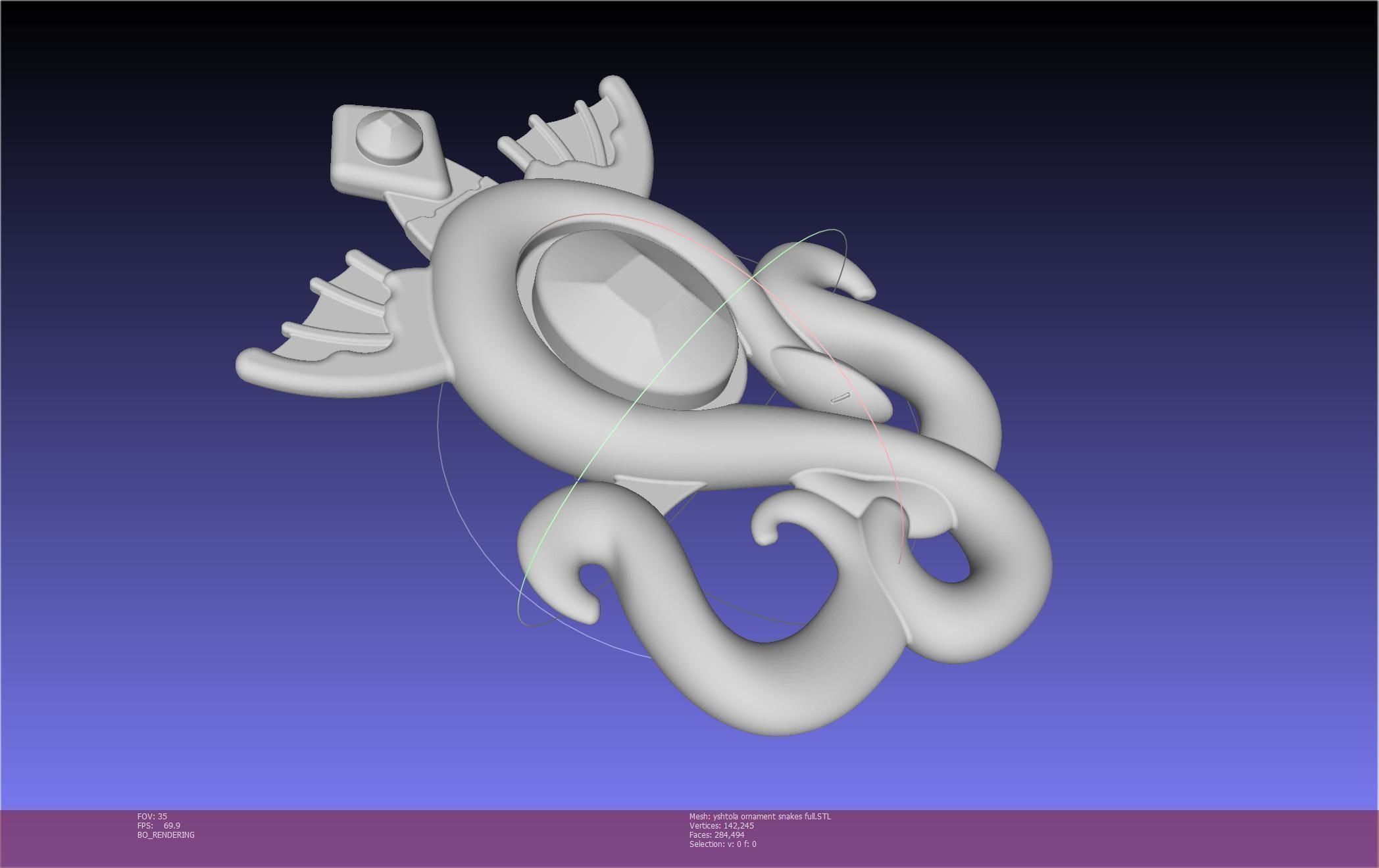 Final Fantasy XIV Yshtola Snake Pendant Basic Model 3D print model_78