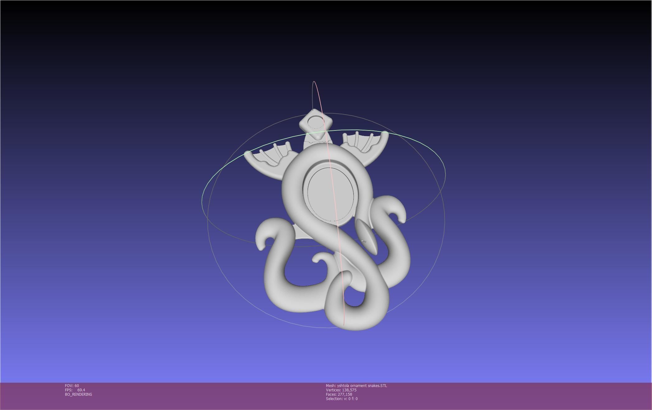 Final Fantasy XIV Yshtola Snake Pendant Basic Model 3D print model_94