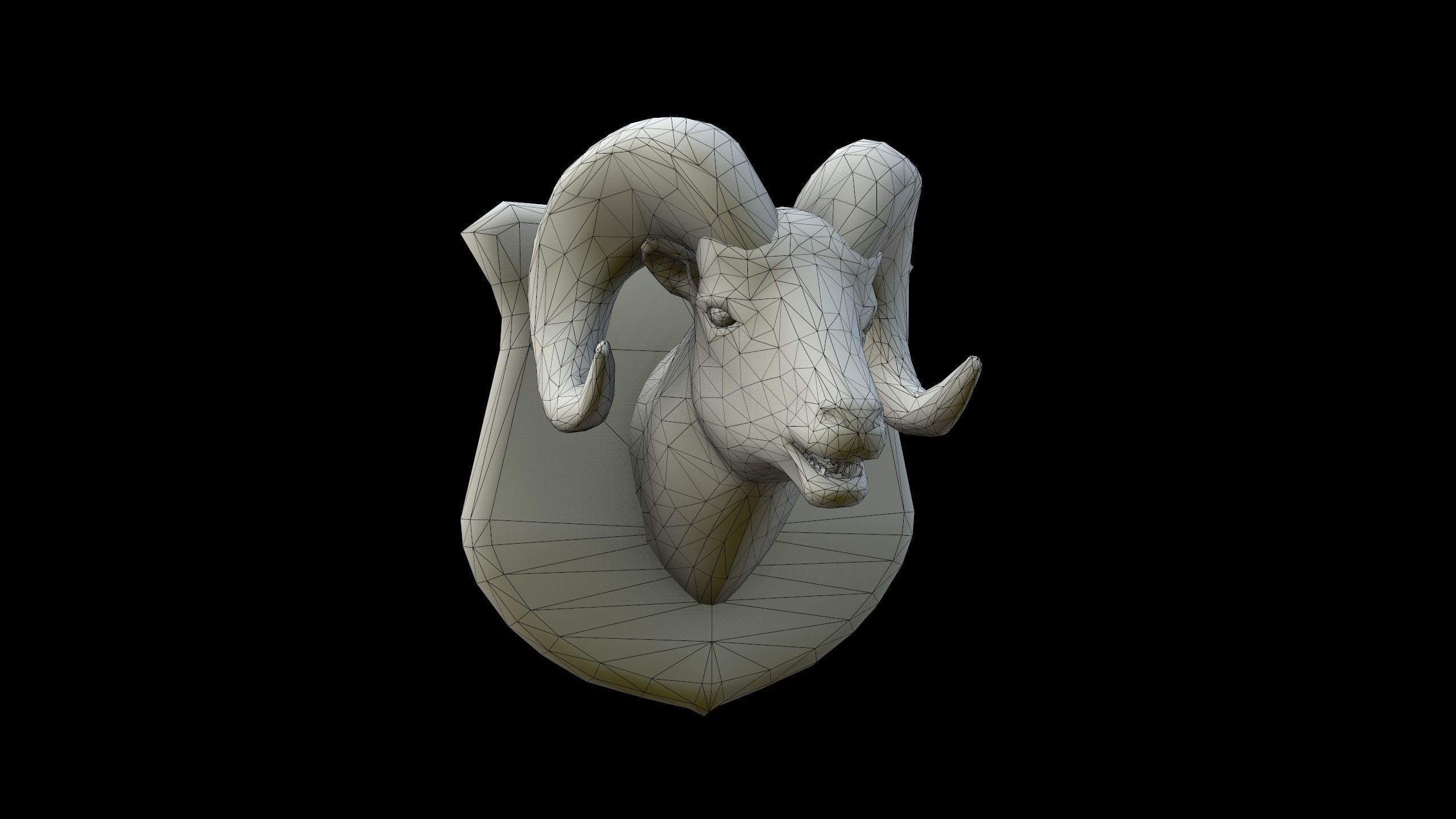 Ram Head - PBR - Textured Low-poly 3D model_10