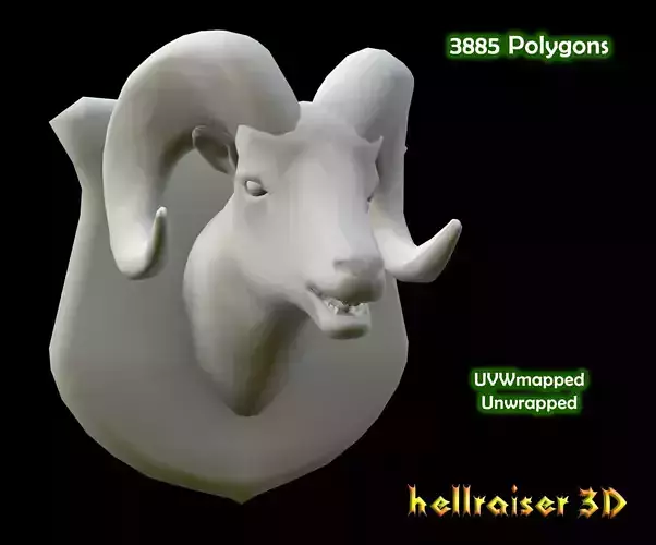 Ram Head Low-poly 3D model