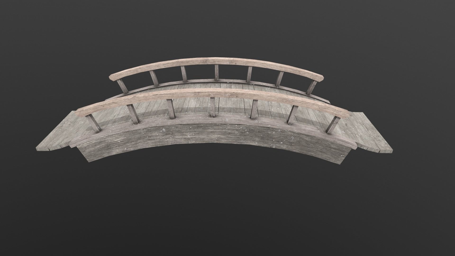 Wooden Bridge PBR Low-poly 3D model_6