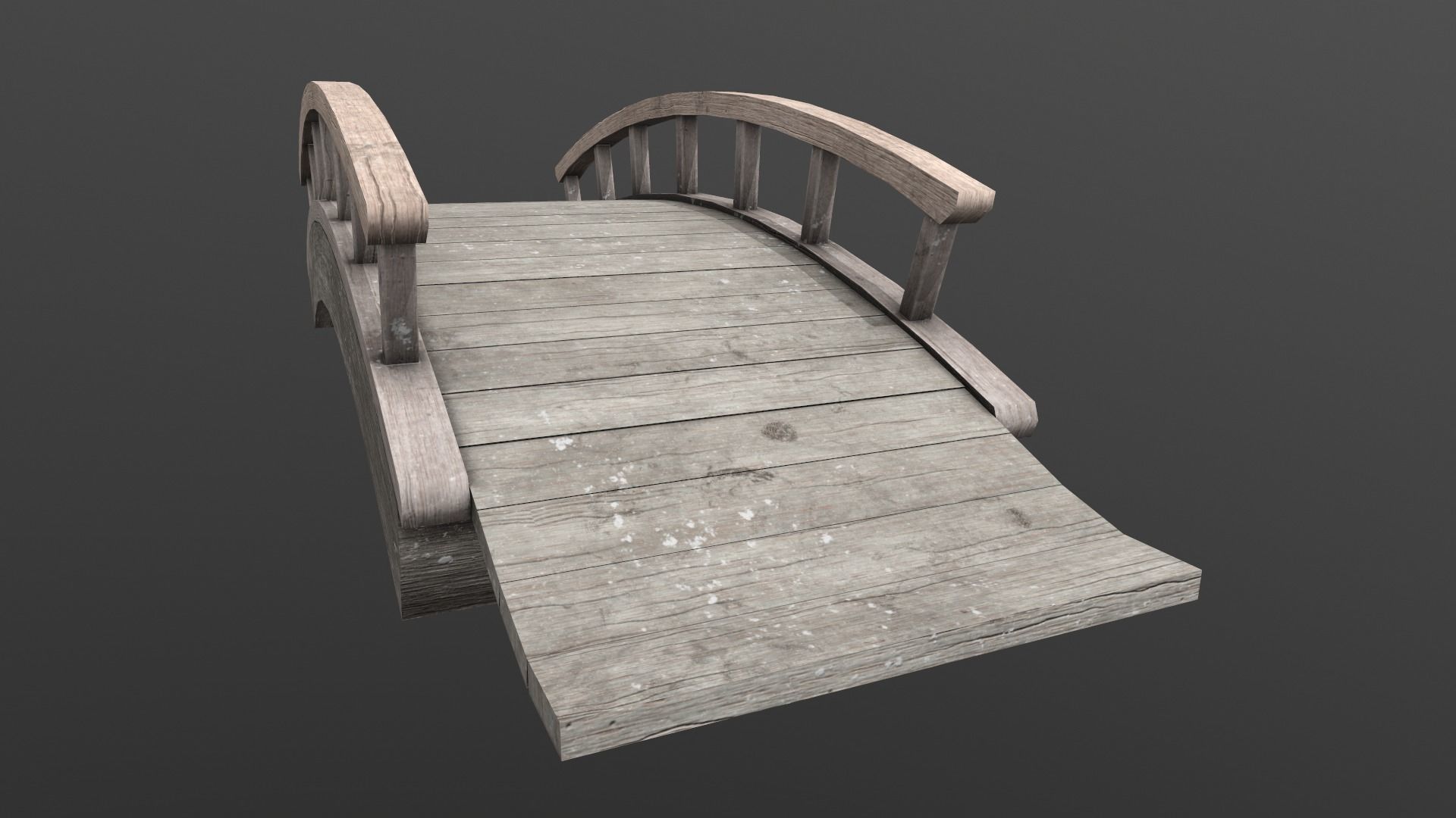 Wooden Bridge PBR Low-poly 3D model_4
