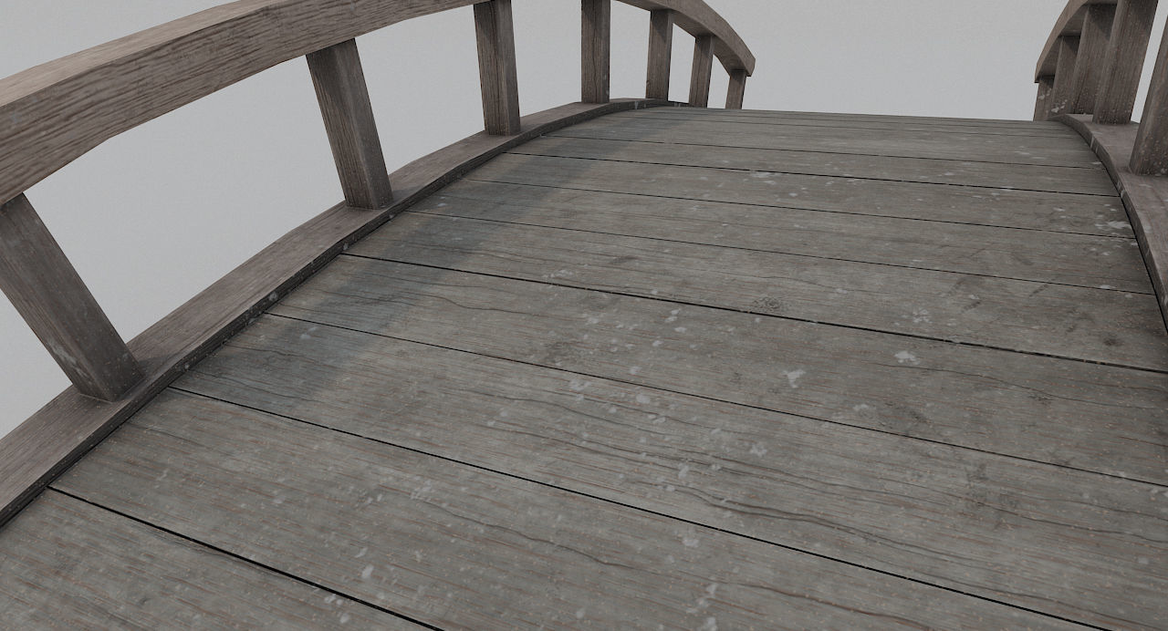 Wooden Bridge PBR Low-poly 3D model_2