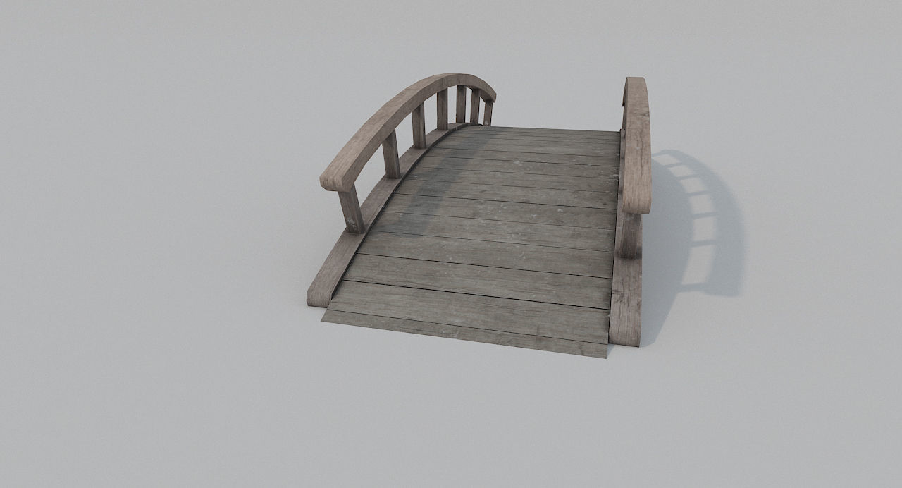 Wooden Bridge PBR Low-poly 3D model_1