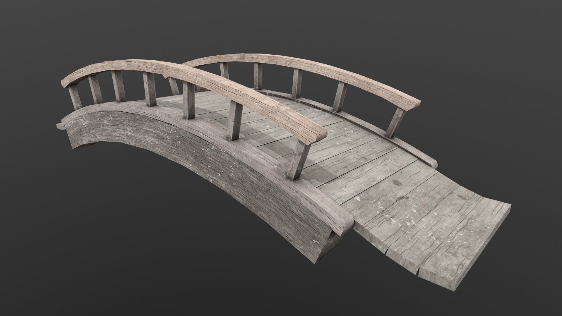 Wooden Bridge PBR Low-poly 3D model_5