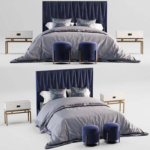 tufted bed 3D model
