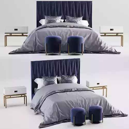 tufted bed 3D model