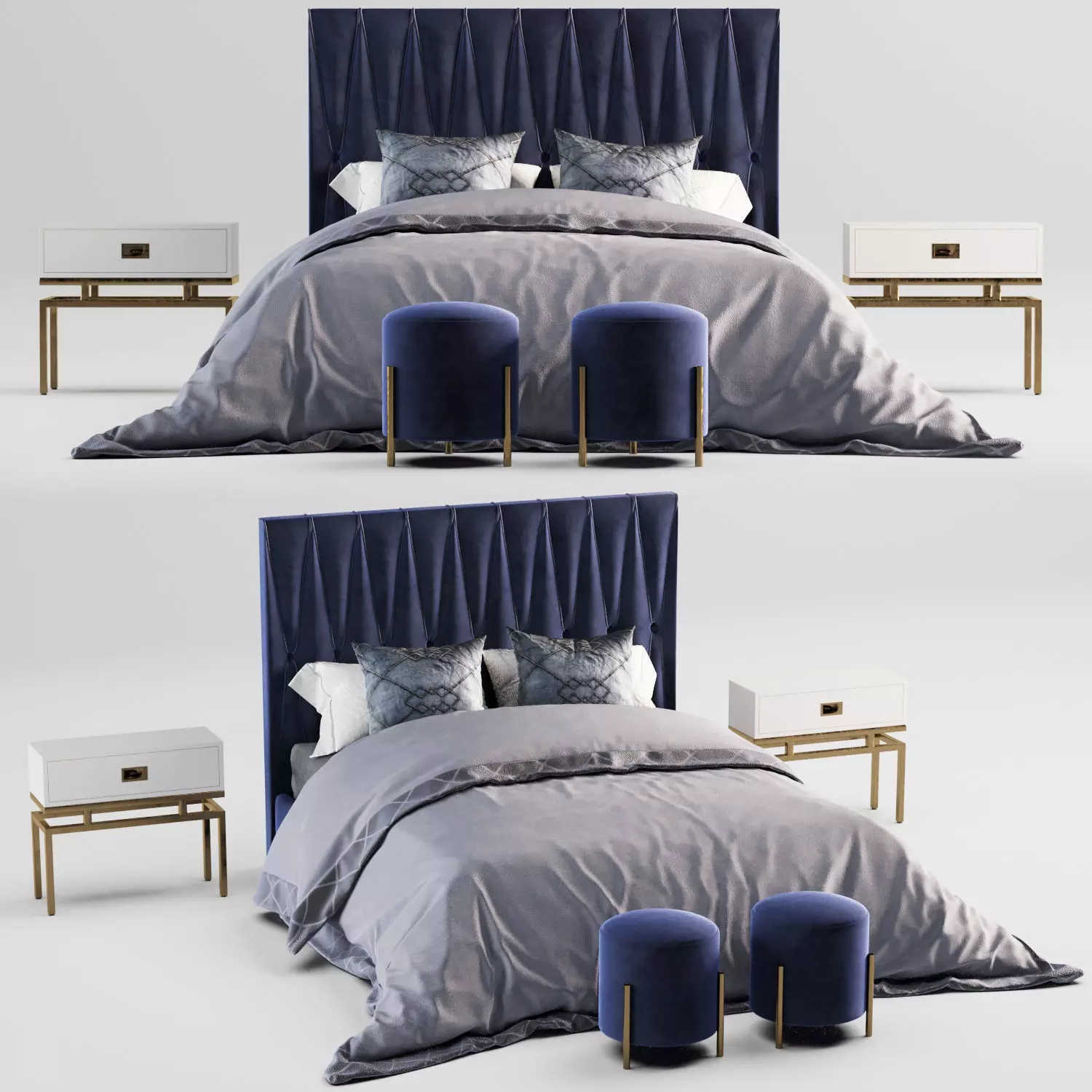 tufted bed 3D model_0