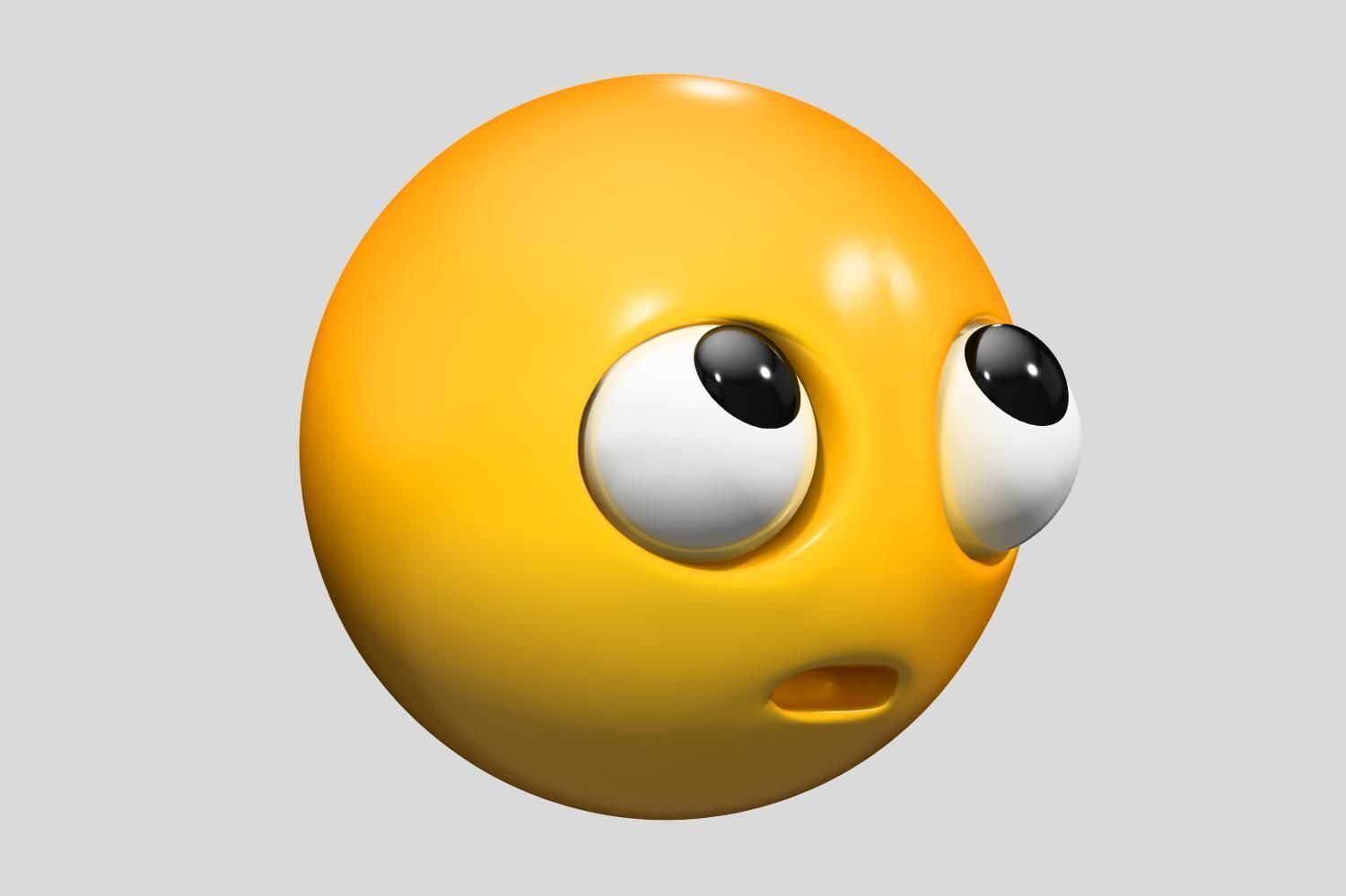 Emoji Face with Rolling Eyes 3D model_1