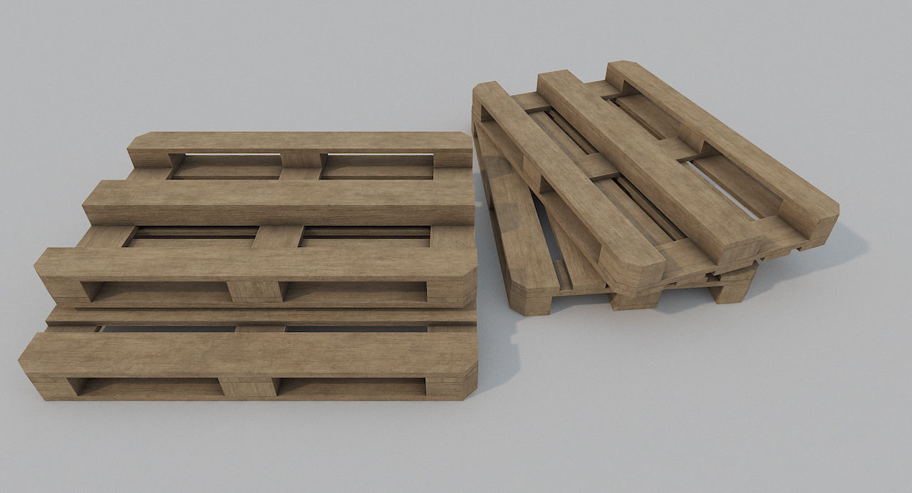 Wooden Pallet PBR Low-poly 3D model_1