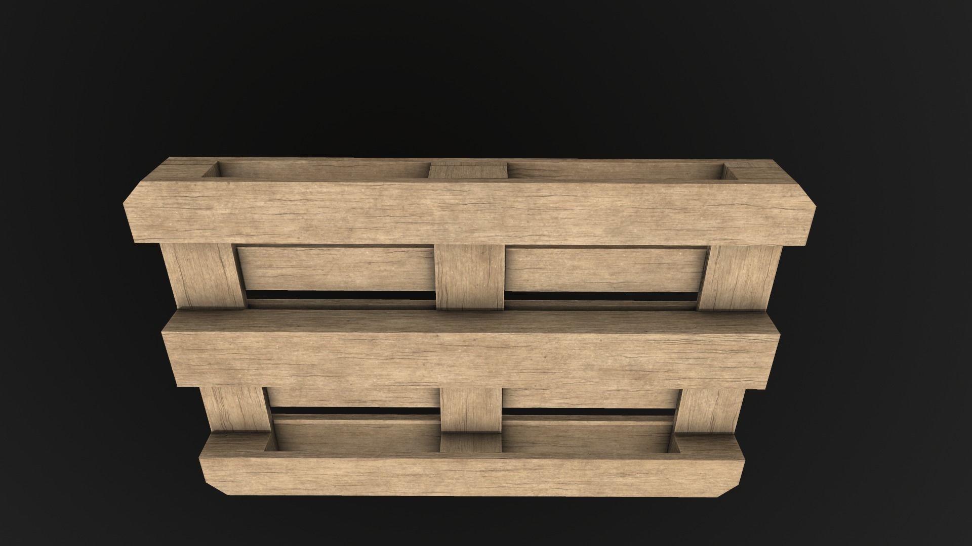 Wooden Pallet PBR Low-poly 3D model_7