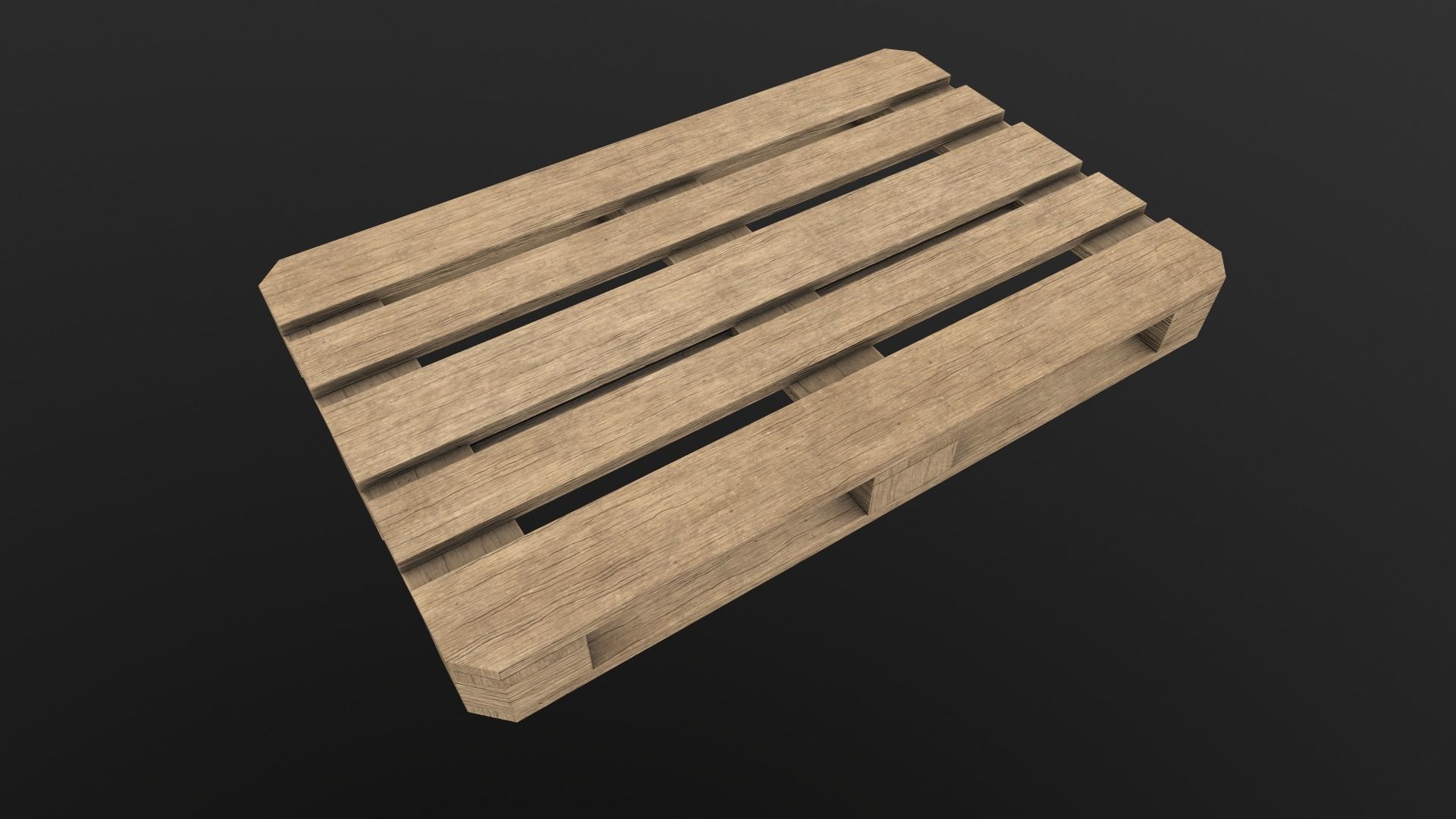 Wooden Pallet PBR Low-poly 3D model_6