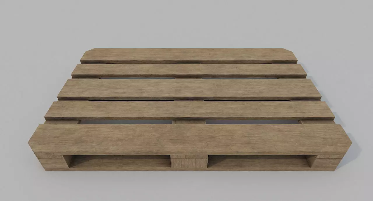 Wooden Pallet PBR Low-poly 3D model_0