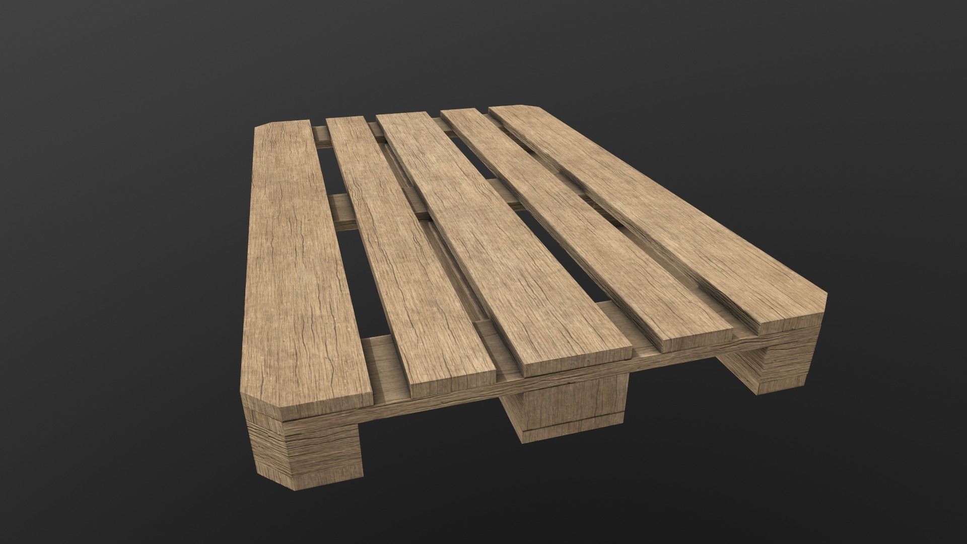Wooden Pallet PBR Low-poly 3D model_5