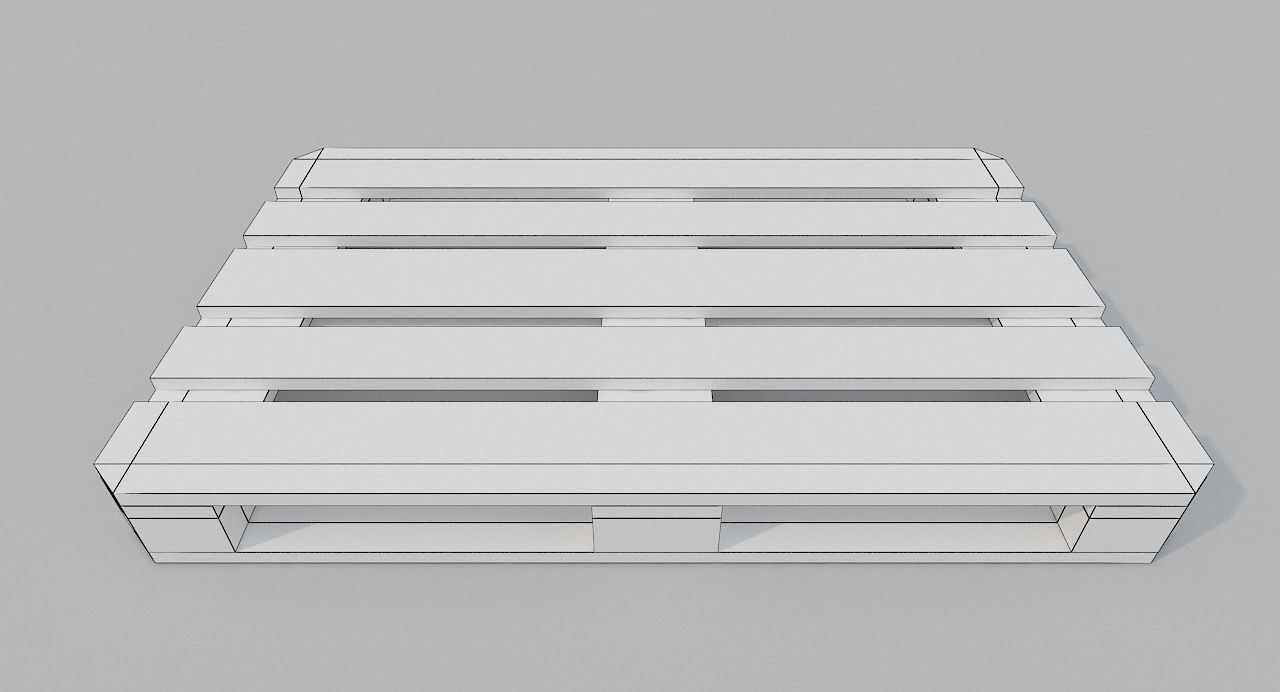 Wooden Pallet PBR Low-poly 3D model_4